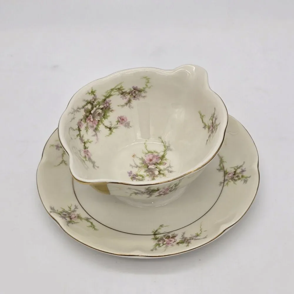Vintage Theodore Haviland New York Rosalinde Round Sauce Bowl with Underplate